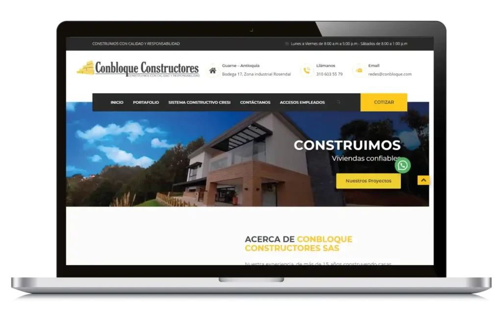 Conbloque Constructores – Sitio Web Tipo Portafolio