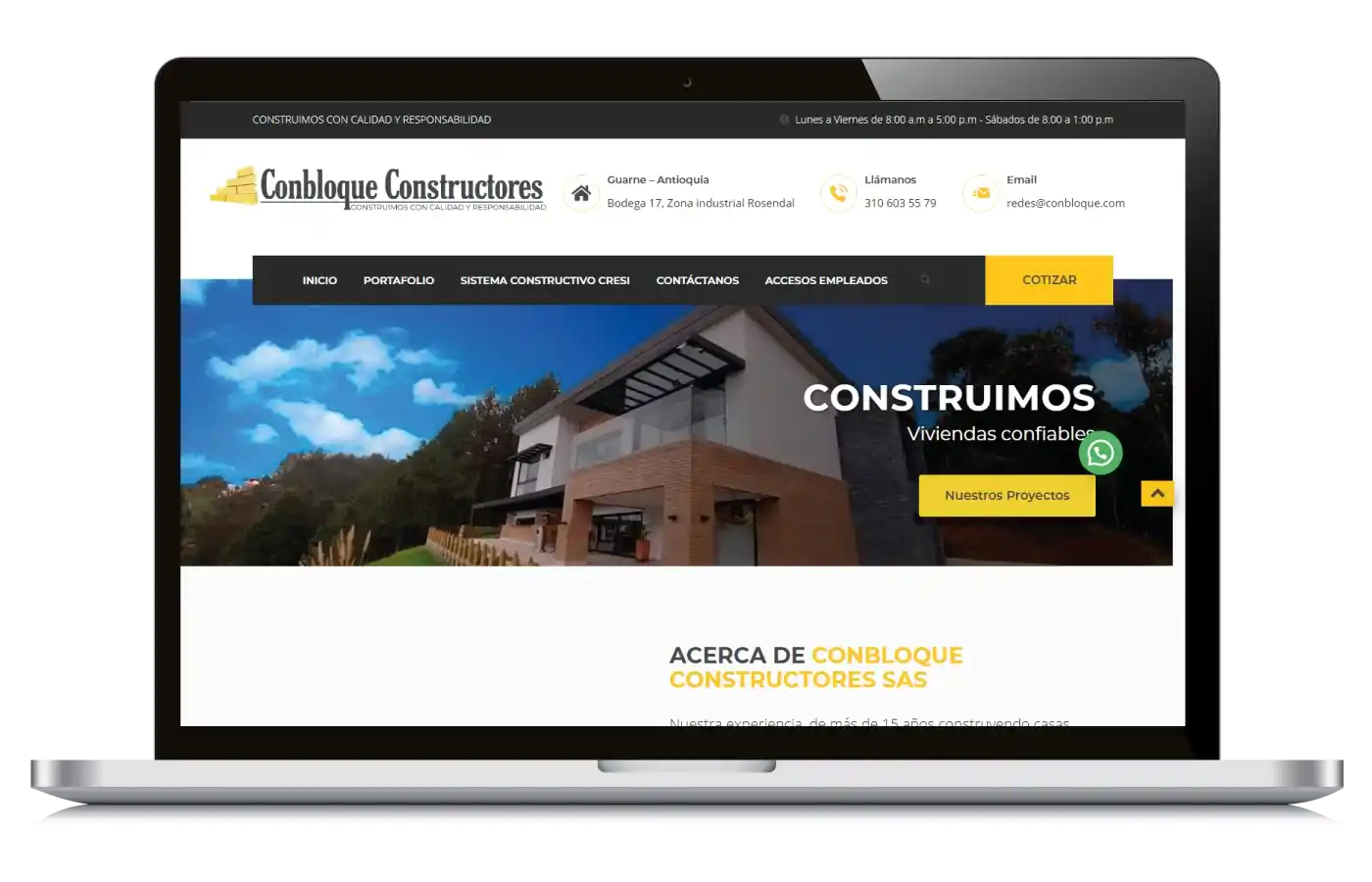 Conbloque Constructores – Sitio Web Tipo Portafolio